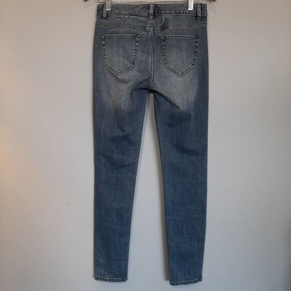 3/$20 Joe Fresh Ultra Slim Distressed Low Rise Jeans Womens Size 00 Blue - Picture 8 of 10